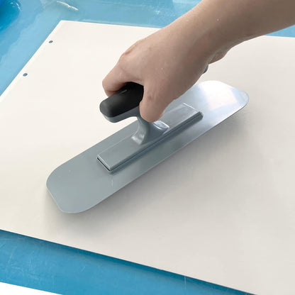 Plastic Trowel with Blue Comfortable Grip Handle, Includes 4" x 9.5'' Finishing Trowels, Lightweight Mounting Suitable for Scrape,Plastering and Paint Walls(D1147F)