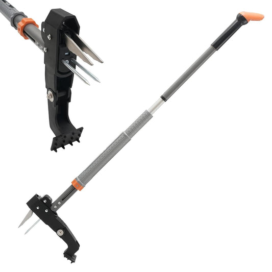 Weed Puller Tool, 4-Claw Stand Up Weed Handle Tool, Heavy Duty Gardening Weed Hand Remover with Adjustable Long Ergonomic Handle Up to 39 inch Without Bending, Pulling, or Kneeling