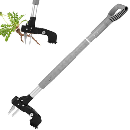 Weed Puller Tool, 4-Claw Stand Up Weed Handle Tool, Heavy Duty Gardening Weed Hand Remover with Adjustable Long Ergonomic Handle Up to 39 inch Without Bending, Pulling, or Kneeling