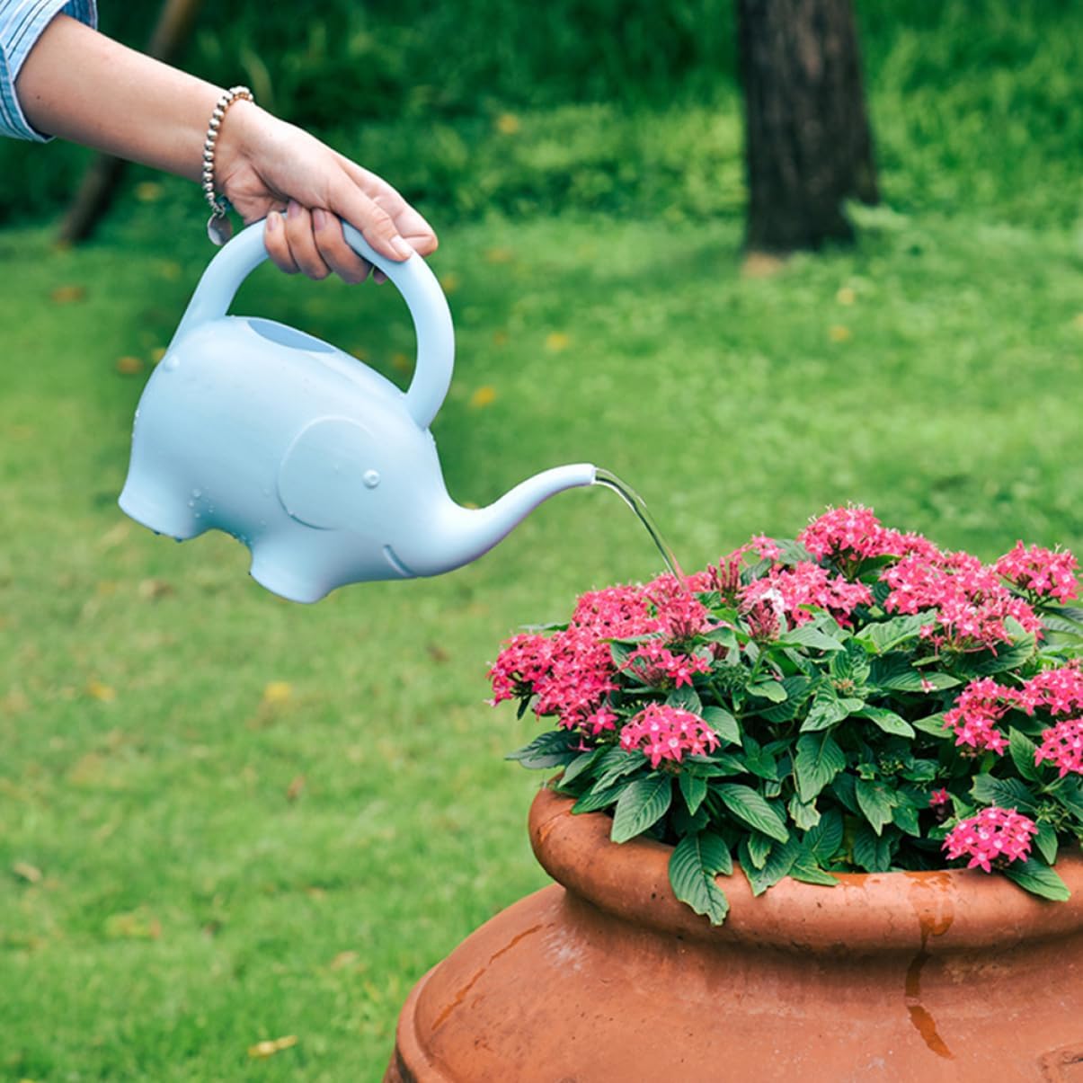 2Pcs Animal Watering Can - Small Water Can Plant Watering Pot for Indoor Outdoor Garden Plants, Adorable Elephant Snail Design