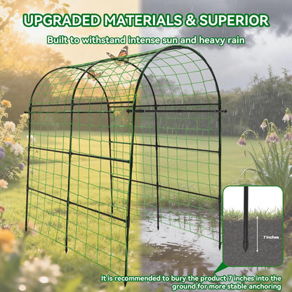 Cucumber Trellis - 49.4"*49.4" Metal Garden Trellis for Climbing Plants, Garden Trellis with Plastic-Coated Steel Pipe, A Frame Trellis for Cucumbers, Peas, Morning Glories(Black)