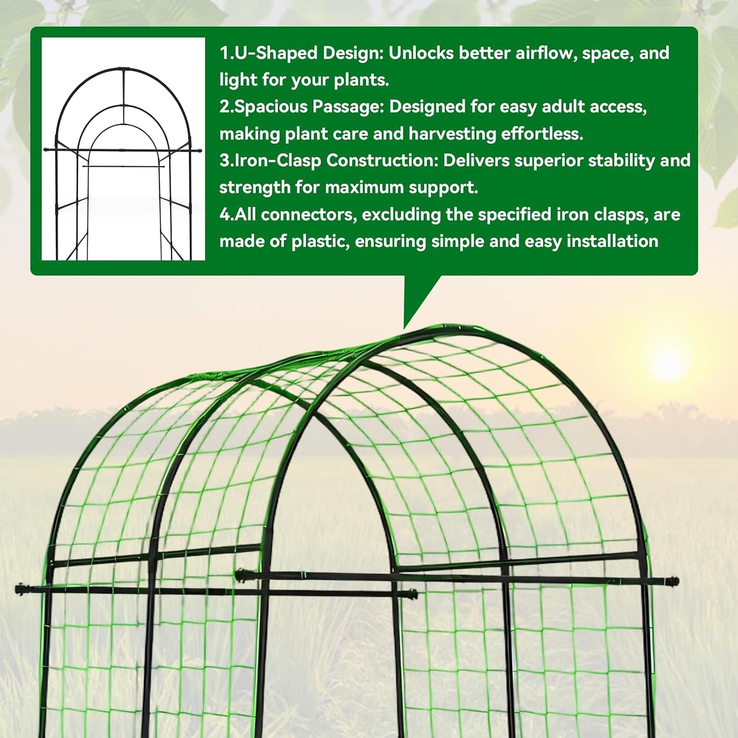 Cucumber Trellis - 49.4"*49.4" Metal Garden Trellis for Climbing Plants, Garden Trellis with Plastic-Coated Steel Pipe, A Frame Trellis for Cucumbers, Peas, Morning Glories(Black)