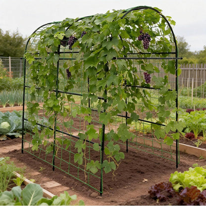 Cucumber Trellis - 49.4"*49.4" Metal Garden Trellis for Climbing Plants, Garden Trellis with Plastic-Coated Steel Pipe, A Frame Trellis for Cucumbers, Peas, Morning Glories(Black)