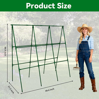 Cucumber Trellis - 49.4"*49.4" Metal Garden Trellis for Climbing Plants, Garden Trellis with Plastic-Coated Steel Pipe, A Frame Trellis for Cucumbers, Peas, Morning Glories(Black)