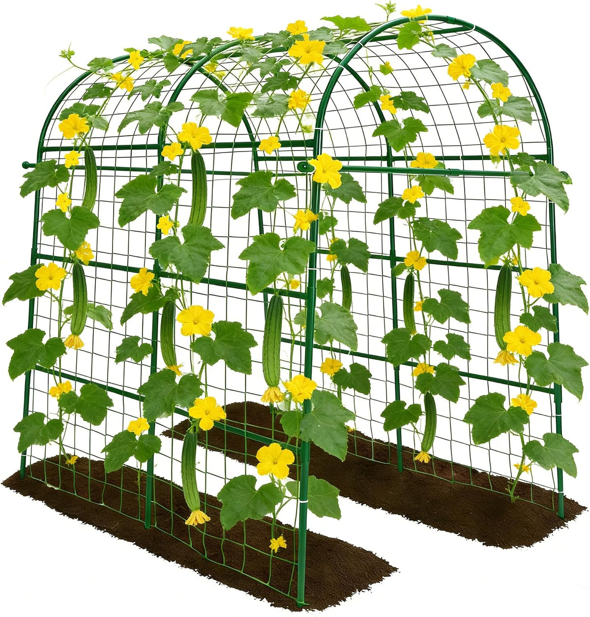 Cucumber Trellis - 49.4"*49.4" Metal Garden Trellis for Climbing Plants, Garden Trellis with Plastic-Coated Steel Pipe, A Frame Trellis for Cucumbers, Peas, Morning Glories(Black)