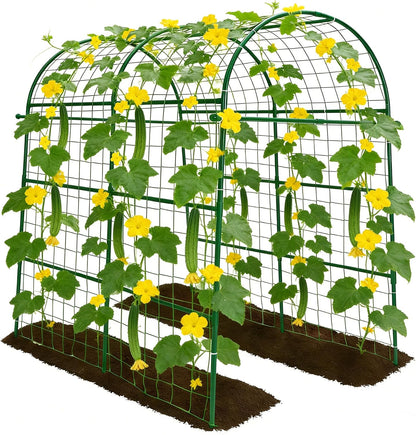 Cucumber Trellis - 49.4"*49.4" Metal Garden Trellis for Climbing Plants, Garden Trellis with Plastic-Coated Steel Pipe, A Frame Trellis for Cucumbers, Peas, Morning Glories(Black)