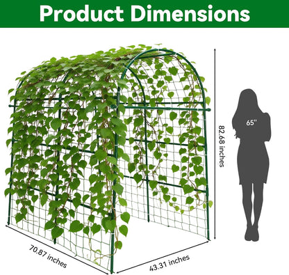 Cucumber Trellis - 49.4"*49.4" Metal Garden Trellis for Climbing Plants, Garden Trellis with Plastic-Coated Steel Pipe, A Frame Trellis for Cucumbers, Peas, Morning Glories(Black)