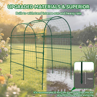 Cucumber Trellis - 49.4"*49.4" Metal Garden Trellis for Climbing Plants, Garden Trellis with Plastic-Coated Steel Pipe, A Frame Trellis for Cucumbers, Peas, Morning Glories(Black)
