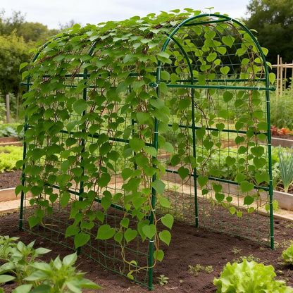 Cucumber Trellis - 49.4"*49.4" Metal Garden Trellis for Climbing Plants, Garden Trellis with Plastic-Coated Steel Pipe, A Frame Trellis for Cucumbers, Peas, Morning Glories(Black)
