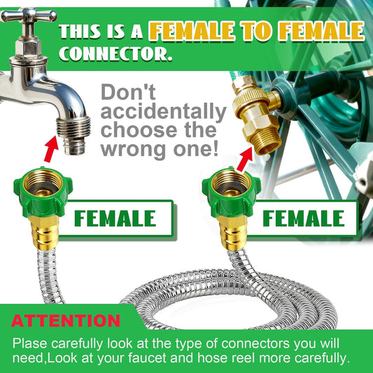 Female to Female Short Garden Hose Adapter 4FT,Hose Reel Connecting Hose