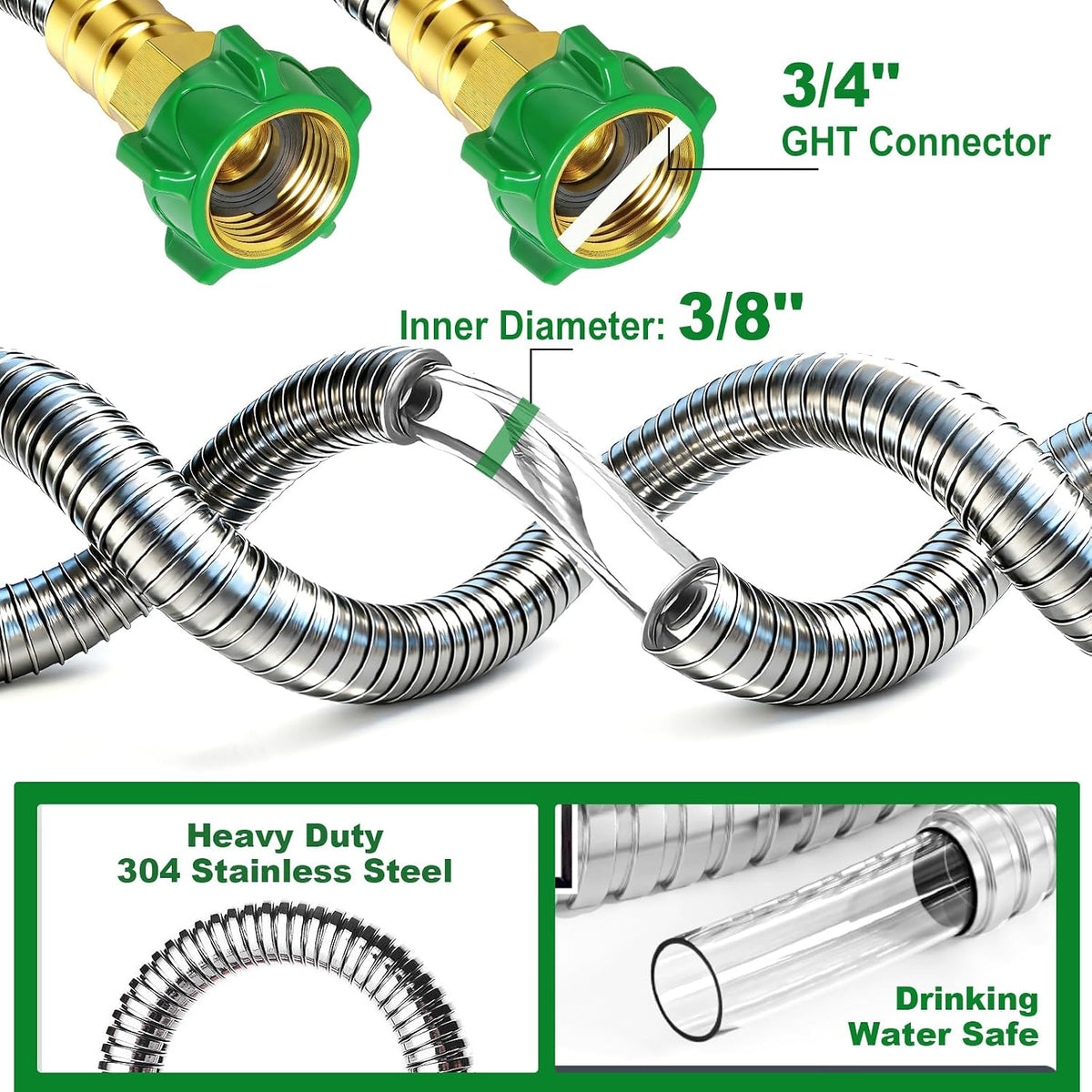 Female to Female Short Garden Hose Adapter 4FT,Hose Reel Connecting Hose