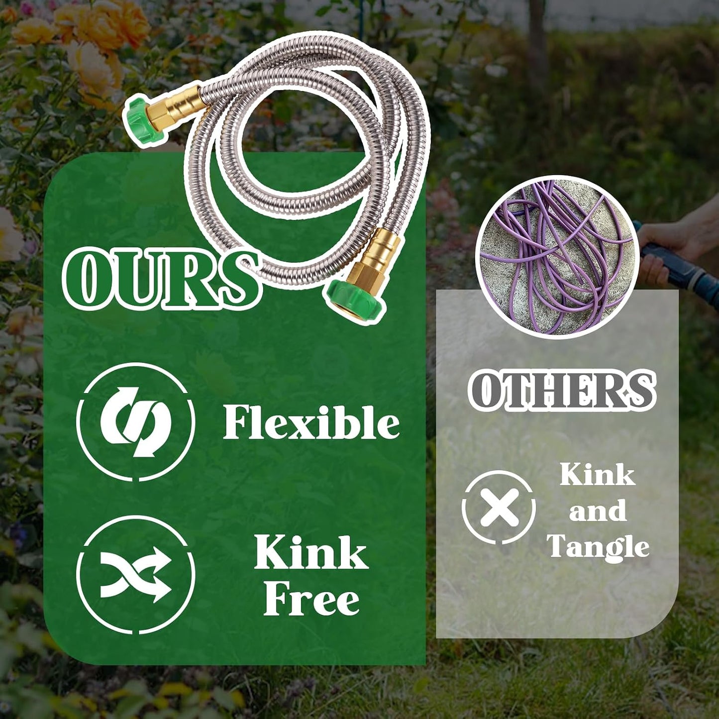 Female to Female Short Garden Hose Adapter 4FT,Hose Reel Connecting Hose