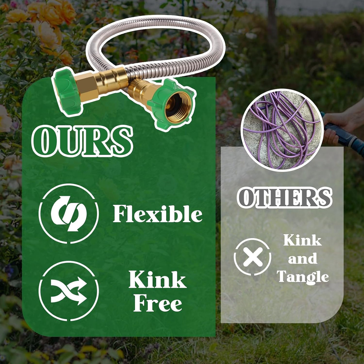 Female to Female Short Garden Hose Adapter 4FT,Hose Reel Connecting Hose