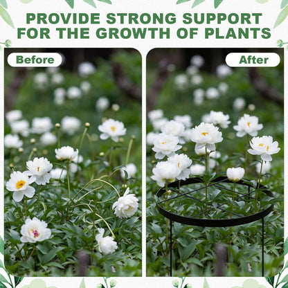 2 Pack 23.6'' x 15.8'' Large Peony Cage and Supports Durable Round Garden Flower Rings Tall Plant Support Stakes Cage for Outdoor Peonies Tomato Enhances Peony Planting Success Secure Grounding