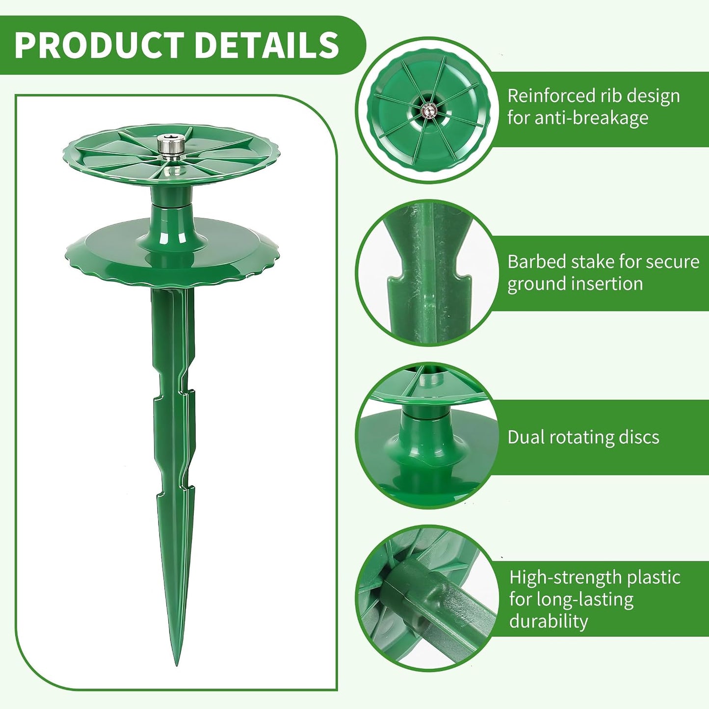 8 Pack 10 Inch Rotatable Garden Hose Guide Stakes for Lawn Flower Bed
