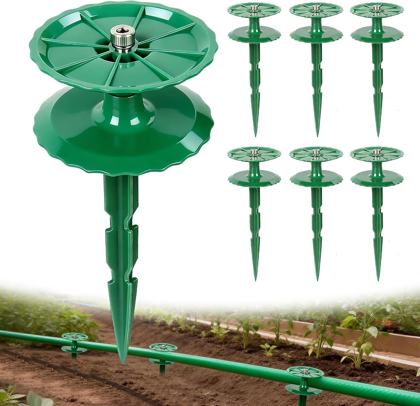 8 Pack 10 Inch Rotatable Garden Hose Guide Stakes for Lawn Flower Bed