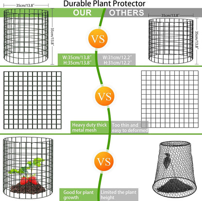 15Pcs Plant Protector from Animals: 5 Pack Metal Mesh Plant Cages to Keep Animals Out - Garden Protection Bunny Barricades from Chicken Squirrels Rabbits for Flowers Vegetables