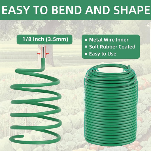 Garden Wire, 66FT Soft Plants Ties, 3.5mm Flexible Garden Ties for Climbing Plants, Vines Plant, Tomatoes, Flowers, Roses Plant Support