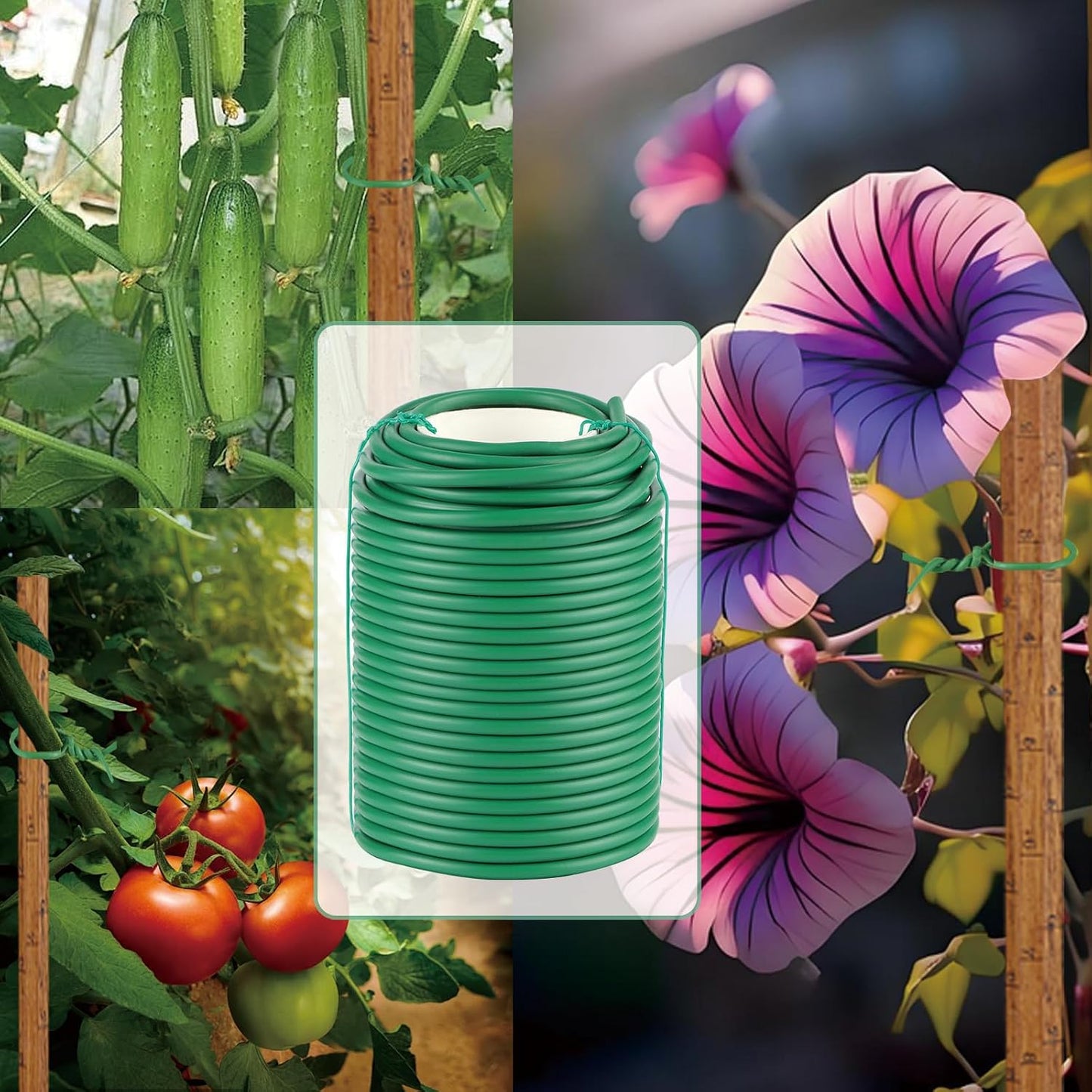 Garden Wire, 66FT Soft Plants Ties, 3.5mm Flexible Garden Ties for Climbing Plants, Vines Plant, Tomatoes, Flowers, Roses Plant Support