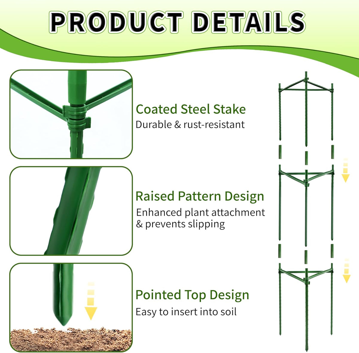 4-Pack 48-Inch Adjustable Tomato Cages, Heavy-Duty Metal Plant Support Trellis for Garden and Pots, DIY Tomato Stakes, Height Adjustable 16 to 192 Inches
