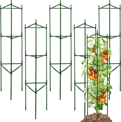 4-Pack 48-Inch Adjustable Tomato Cages, Heavy-Duty Metal Plant Support Trellis for Garden and Pots, DIY Tomato Stakes, Height Adjustable 16 to 192 Inches