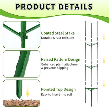 4-Pack 48-Inch Adjustable Tomato Cages, Heavy-Duty Metal Plant Support Trellis for Garden and Pots, DIY Tomato Stakes, Height Adjustable 16 to 192 Inches
