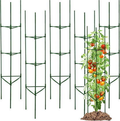 4-Pack 48-Inch Adjustable Tomato Cages, Heavy-Duty Metal Plant Support Trellis for Garden and Pots, DIY Tomato Stakes, Height Adjustable 16 to 192 Inches