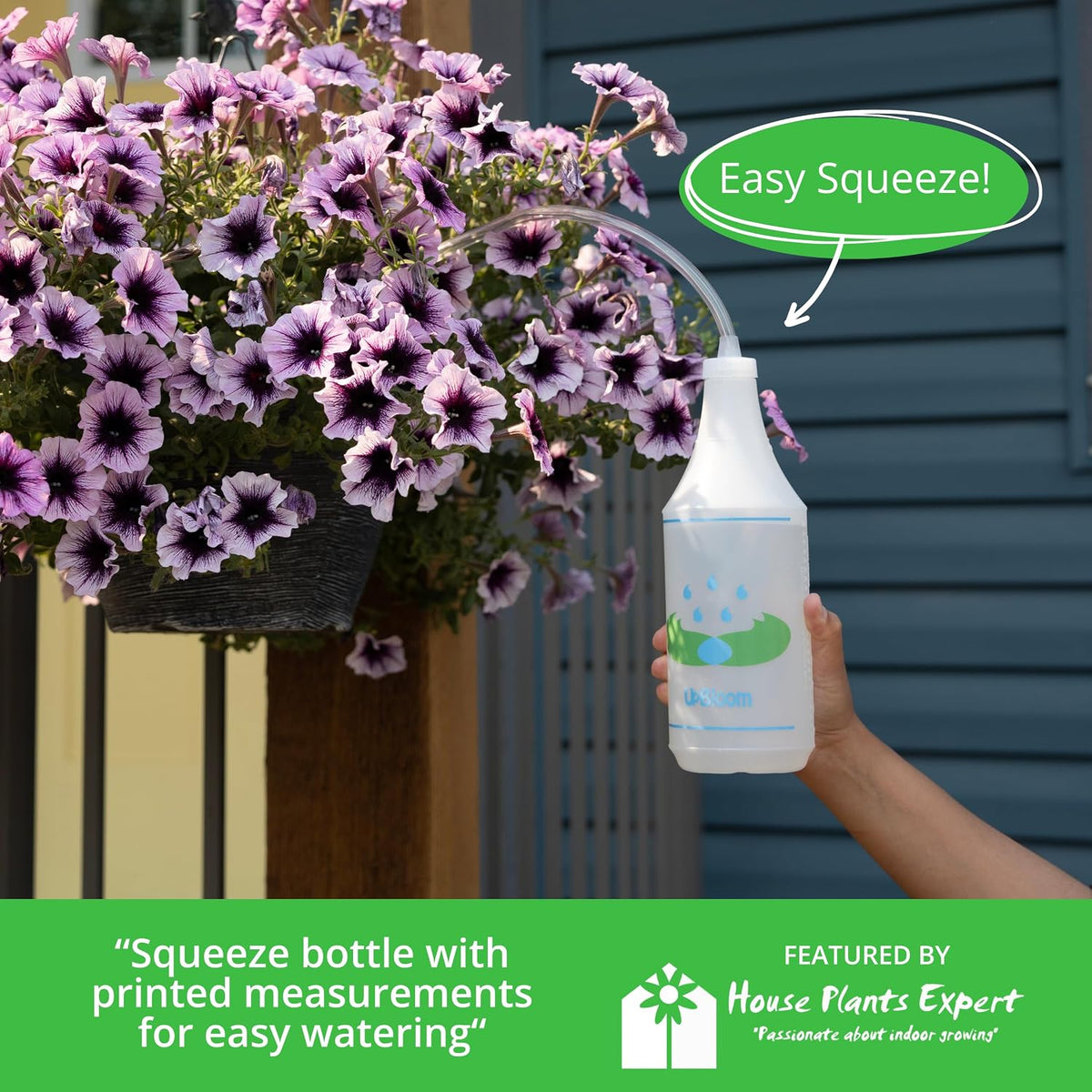 32 Oz Squeeze Bottle for Hanging Plants, Squirt Bottle/Water Container for Outdoor/Indoor Hanging Plant Made in The USA (Great Alternative for Outdoor/Indoor Watering Can)