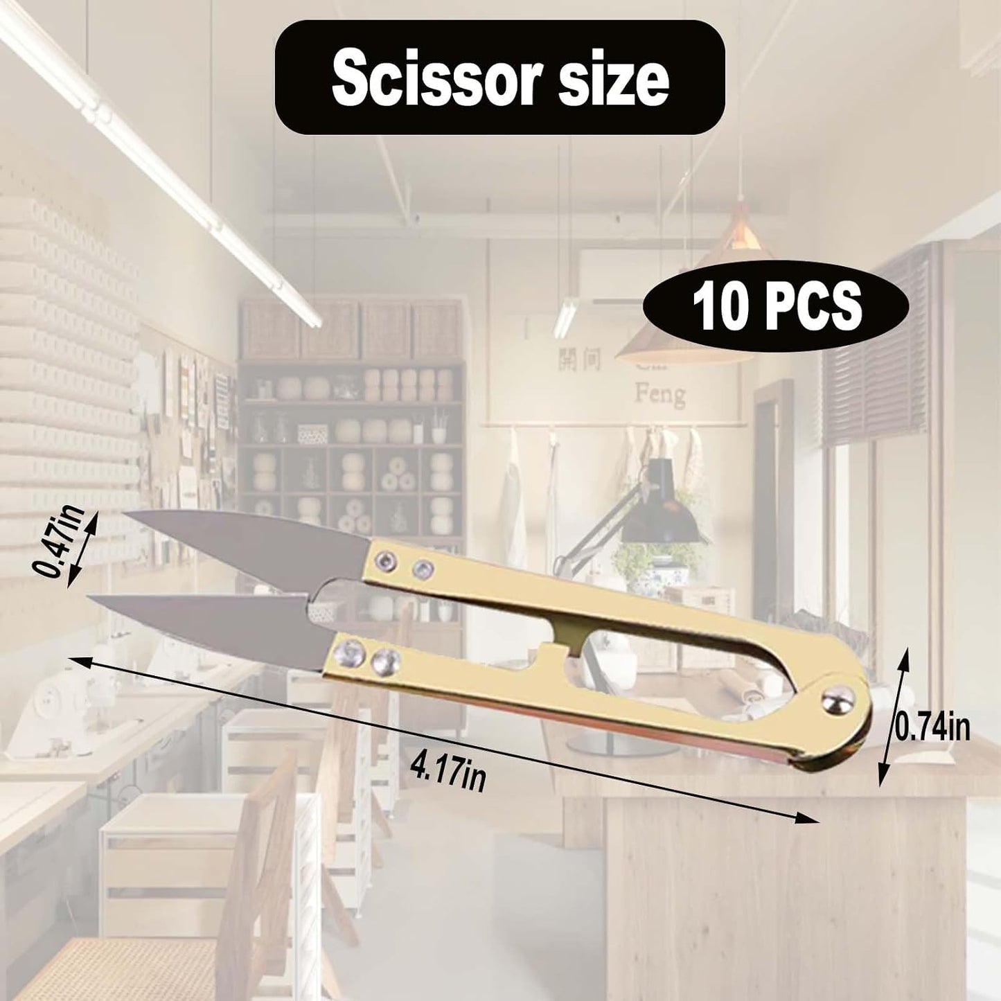 10PCS Golden Eagle Thread Clippers - All Metal, High-Carbon Steel, 4.25 Inch Multifunctional Scissors for Sewing, Quilting, Knitting, DIY, Jewelry, Bonsai (Golden)