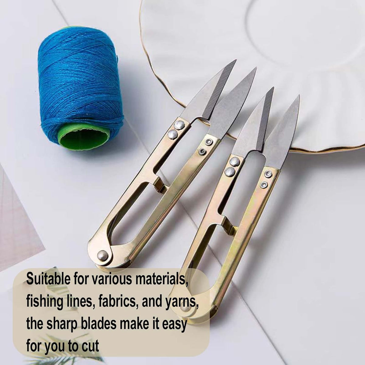 10PCS Golden Eagle Thread Clippers - All Metal, High-Carbon Steel, 4.25 Inch Multifunctional Scissors for Sewing, Quilting, Knitting, DIY, Jewelry, Bonsai (Golden)