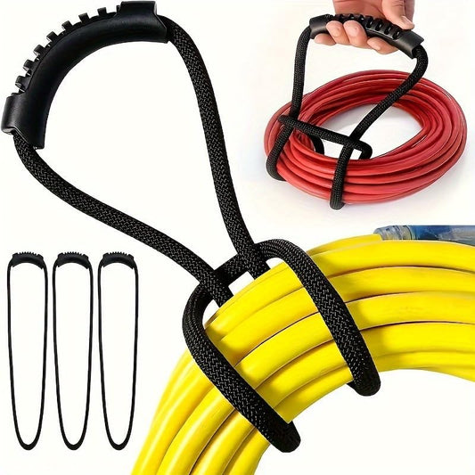 Storage Straps 15.7-inch (2-Pack) Extension Cord Organizer, Vacuum Hose Holder, Shop Storage, Air or Water Hose Organizer for your Home, Garage, Boat, RV and More Cable Straps (BLack, L（35.7inch）)