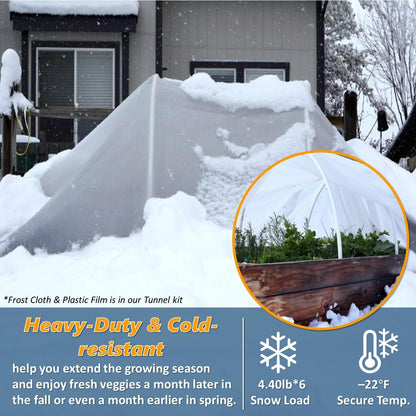 Greenhouse Hoops for 2-4ft Wide Raised Beds, 6.56ft Long Super Bendable Fiberglass Garden Hoops, Weather Resistant Grow Tunnel Support Frame for Plant Row Cover, 6 Pcs