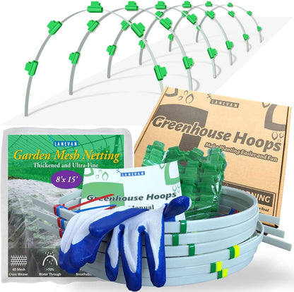 Greenhouse Hoops for 2-4ft Wide Raised Beds, 6.56ft Long Super Bendable Fiberglass Garden Hoops, Weather Resistant Grow Tunnel Support Frame for Plant Row Cover, 6 Pcs