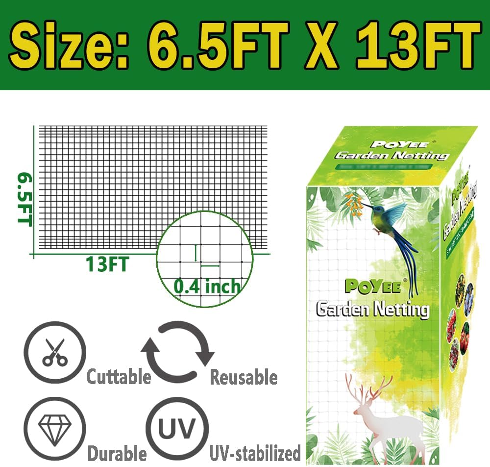 Bird Netting, 7.5x100FT Heavy Duty Garden Netting