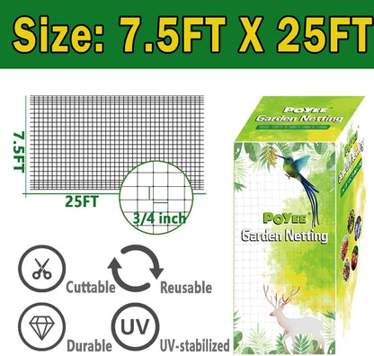 Bird Netting, 7.5x100FT Heavy Duty Garden Netting