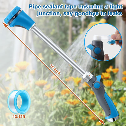 18 Inch Watering Wand for Garden Hose with 8 Spray Patterns
