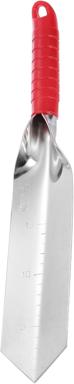Garden Hand Shovel 15.2 x 2.7 Stainless Steel Trowel Garden Tool for Digging Planting Transplanting, Red
