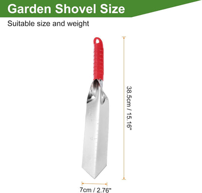 Garden Hand Shovel 15.2 x 2.7 Stainless Steel Trowel Garden Tool for Digging Planting Transplanting, Red