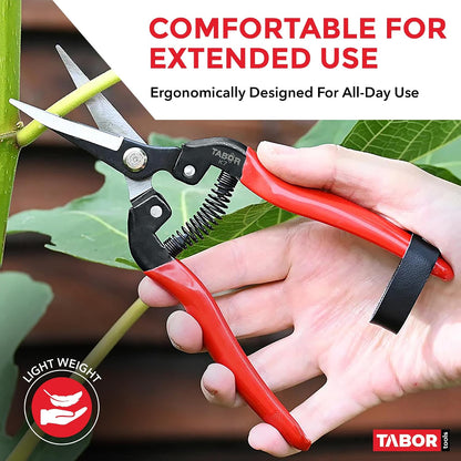 K7A Pruning Snips – 7,5" – Carbon Steel Flower Pruning Scissors for Gardening | Floral Snips and Pruners for Deadheading, Trimming & Harvesting Herbs, Flowers, Fruits or Vegetables