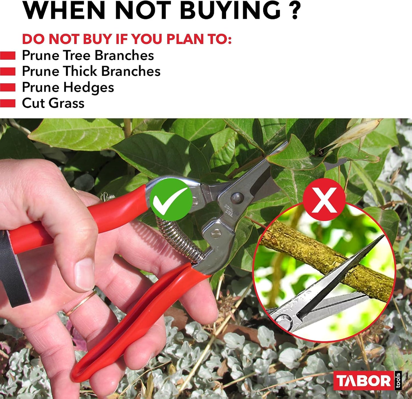 K7A Pruning Snips – 7,5" – Carbon Steel Flower Pruning Scissors for Gardening | Floral Snips and Pruners for Deadheading, Trimming & Harvesting Herbs, Flowers, Fruits or Vegetables