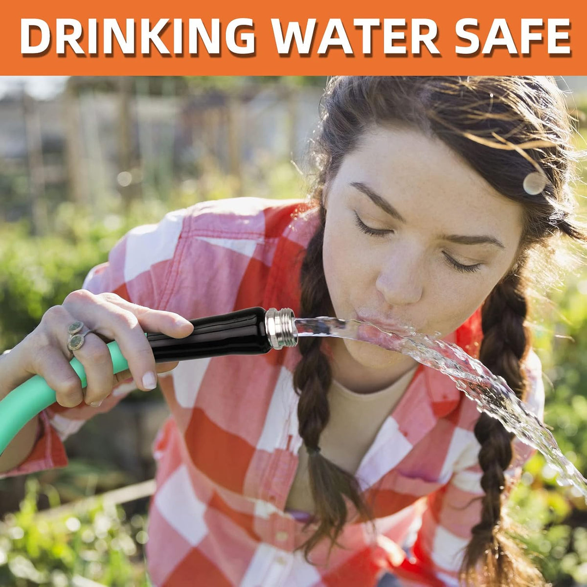 35FT RV Drinking Water Hose, 5/8'' Lead/BPA Free, Anti-Kink Flexible
