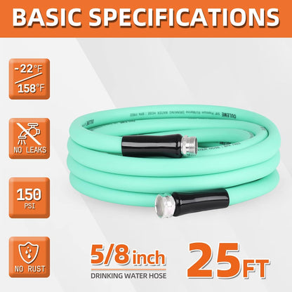 35FT RV Drinking Water Hose, 5/8'' Lead/BPA Free, Anti-Kink Flexible