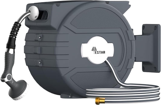 Retractable Hose Reel 1/2 in x65 ft,Auto Slow Rewind System