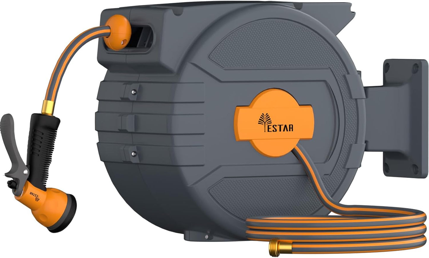 Retractable Hose Reel 1/2 in x65 ft,Auto Slow Rewind System