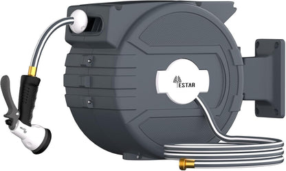 Retractable Hose Reel 1/2 in x65 ft,Auto Slow Rewind System