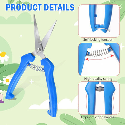 10 Pcs Pruning Shears 7.2" Bud Trimming Scissors, Red
