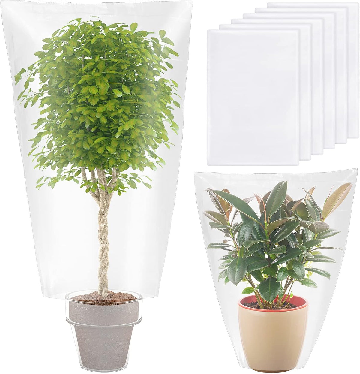 6 Pcs Winter Plant Covers Freeze Protection, 27.6 x 43.3 Inch