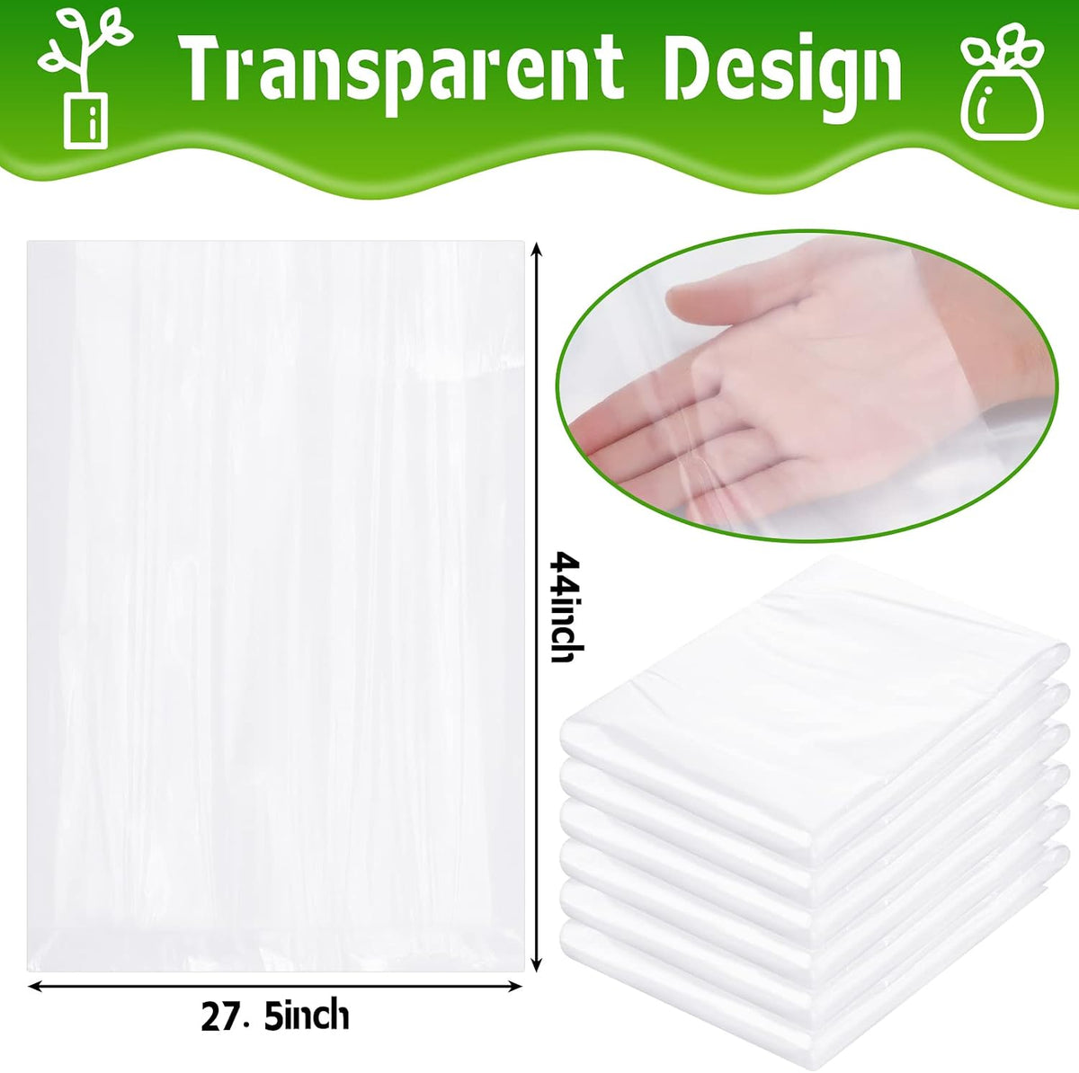 6 Pcs Winter Plant Covers Freeze Protection, 27.6 x 43.3 Inch