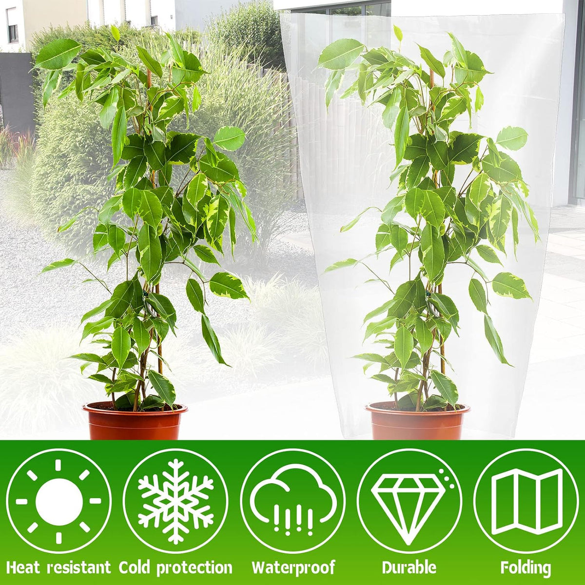 6 Pcs Winter Plant Covers Freeze Protection, 27.6 x 43.3 Inch
