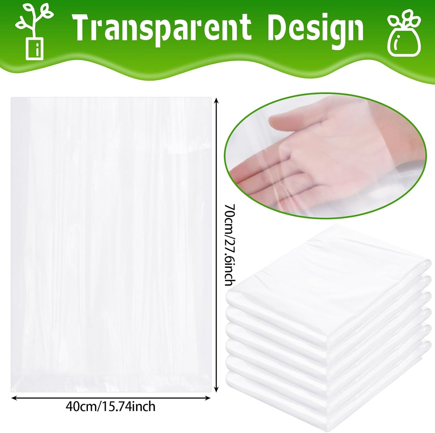 6 Pcs Winter Plant Covers Freeze Protection, 27.6 x 43.3 Inch